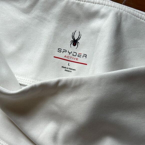 SPYDER active leggings white women’s size LARGE with pockets - Picture 1 of 3